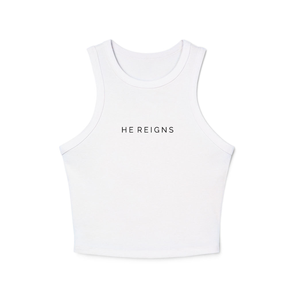 HE REIGNS Women's Micro Rib Racer Tank Top