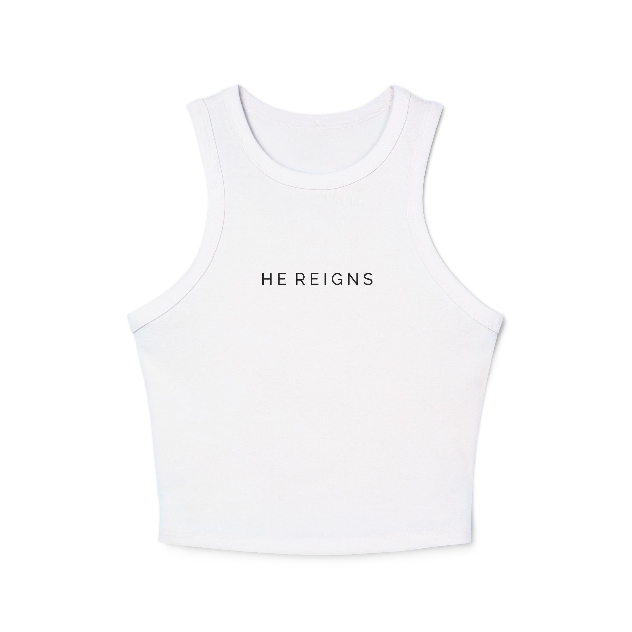HE REIGNS Women's Micro Rib Racer Tank Top