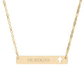 Cutout Cross Bar Necklace — Engravable Religious Bar Pendant