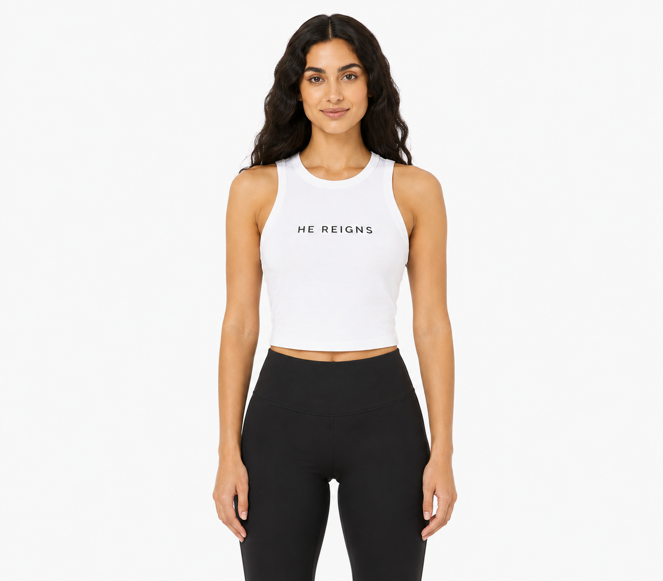HE REIGNS Women's Micro Rib Racer Tank Top