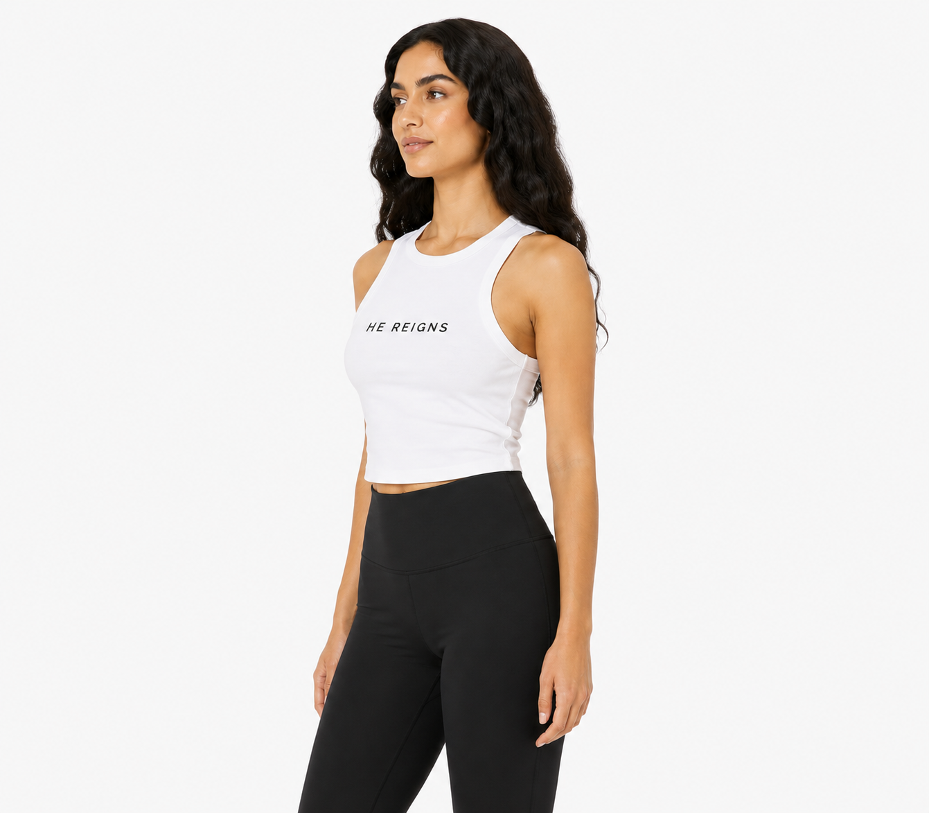 HE REIGNS Women's Micro Rib Racer Tank Top