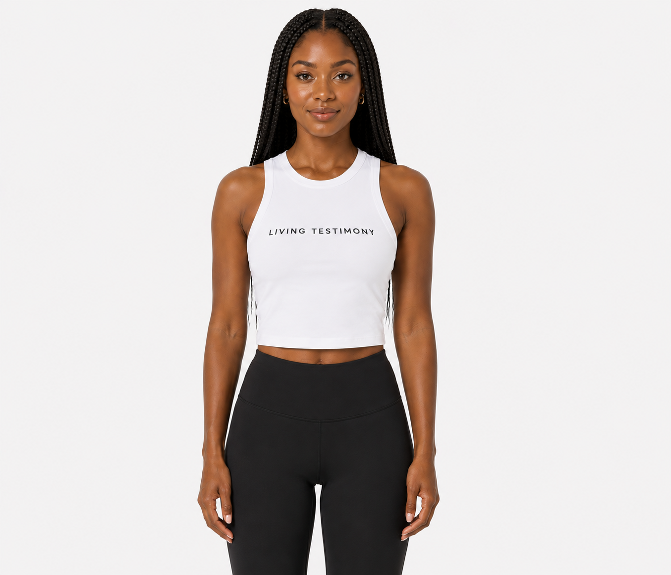 LIVING TESTIMONY Women's Micro Rib Racer Tank Top