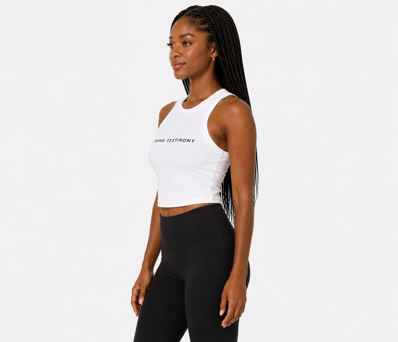 LIVING TESTIMONY Women's Micro Rib Racer Tank Top