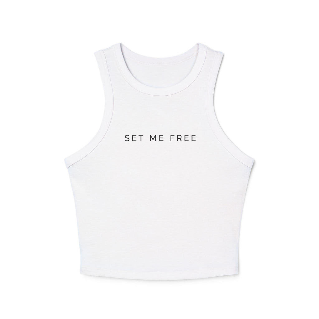 SET ME FREE Women's Micro Rib Racer Tank Top