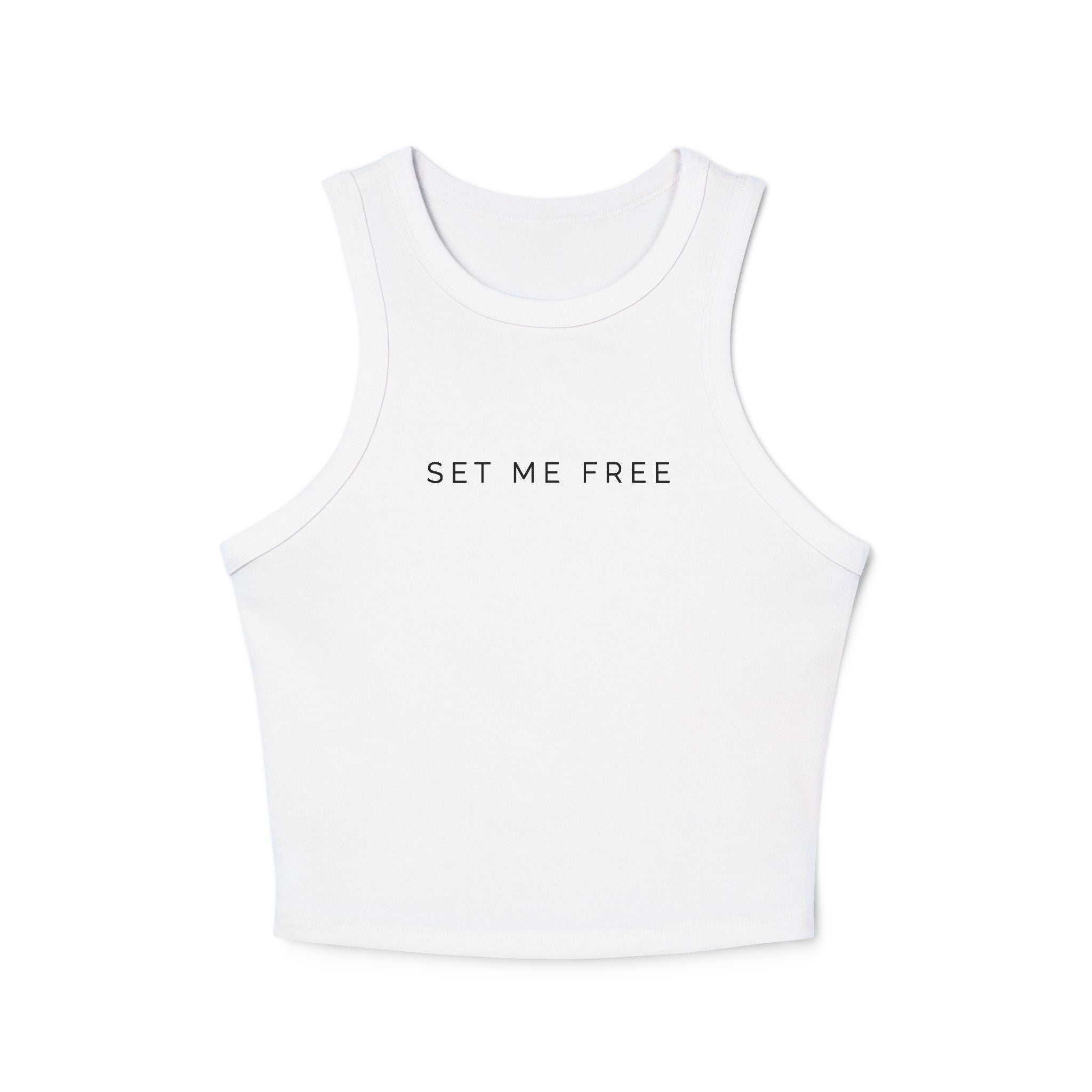 SET ME FREE Women's Micro Rib Racer Tank Top